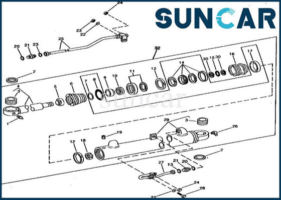 RE15905 Penggantian Kit Segel Silinder Boom Cocok untuk Model 690B 690C JOHN DEERE