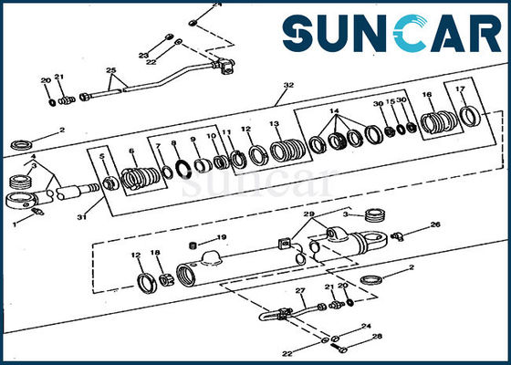 Kit Silinder 693B 690B JOHN DEERE RE12315 Kit Segel Perbaikan Boom Excavator