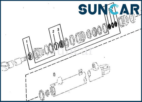 Excavator RE17342 Kit Perbaikan Silinder Boom Penggantian 690B John Deere Seal Kit