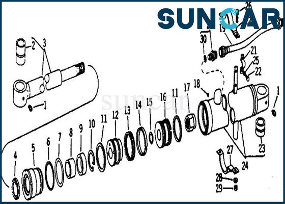 Sealing Kit AR105313 Hidrolik Crowd Cylinder Kit Cocok dengan Bagian Deere 690 690B 693B Excavator