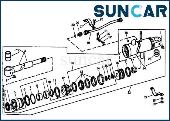 RE12314 Excavator Replacement Crowd Cylinder Service Kit Untuk 690 693B John Deere