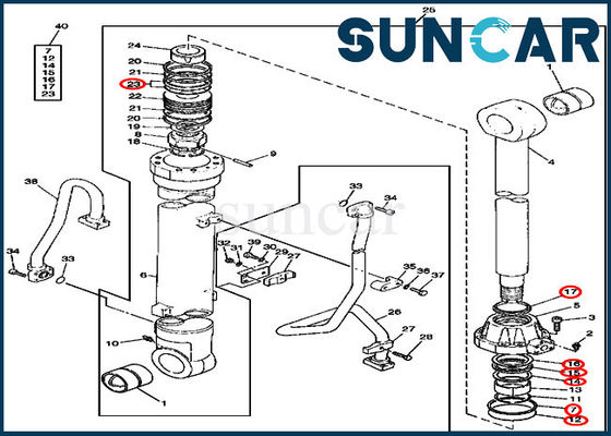 790 Boom Seal Kit AT192076 Kit Layanan Penggantian Deere Suku Cadang Perbaikan Silinder Excavator
