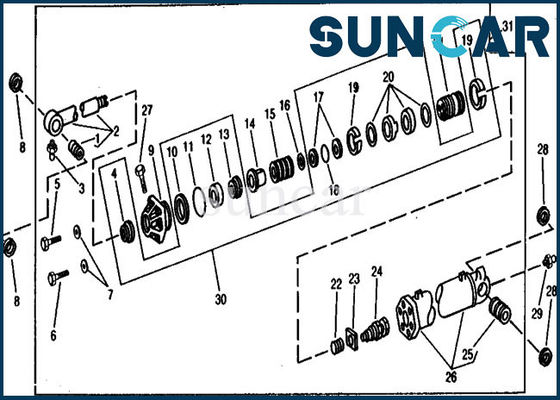 AR105677 Bucket Seal Kit Kit Perbaikan Silinder Hidrolik Untuk 890A John Deere