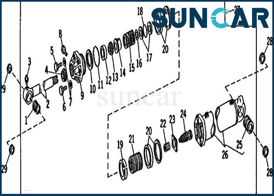 AT45305 Kit Segel Silinder Bucket 890 Kit Perbaikan Segel Excavator John Deere