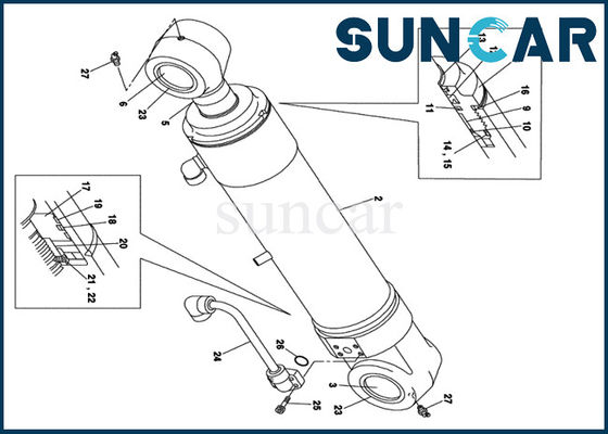 LZ00456 Boom Cylinder Seal Kit Fits CX135SR CX135SR crawler excavator cylinder assy inner repair kit