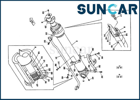 LZ00482 Bucket Cylinder Seal Kit CASE crawler excavator CX350 kit penyegelan perbaikan dalam