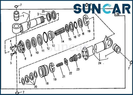 890A Deere Parts RE21214 Penggantian Crowd Cylinder Seal Kit Segel Hidrolik Excavator