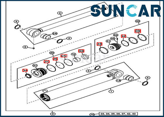 4634033 Boom Cylinder Seal Kit Cocok untuk JOHN DEERE 35G 35D Excavator Sealing Parts