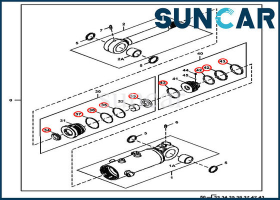 Kit Segel Excavator FYD00005420 Kit Layanan Silinder Blade Untuk John Deere 35G