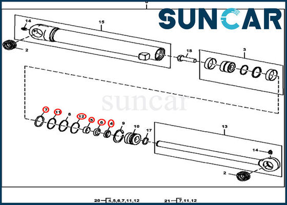 Kit Silinder Hidraulik AH158827 Bucket Clamp Cylinder Seal Kit Cocok untuk 35D 17D JOHN DEERE
