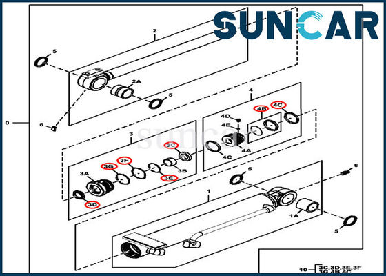 4667617 Blade Angle Cylinder Service Kit Kit Segel Minyak Excavator Untuk 35G 17D 35D John Deere