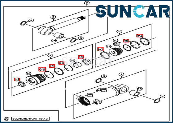 Kit Perbaikan Segel Silinder Blade 4667620 ISO9001 Deere 17D Excavator Sealing Kit