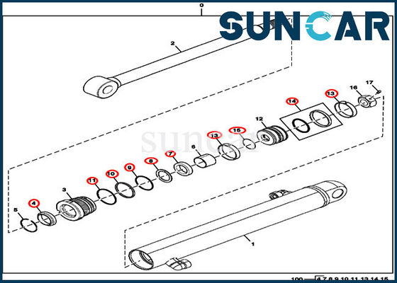17D JOHN DEERE FYD00003887 Kit Perbaikan Span Seal Kit Penggantian Silinder