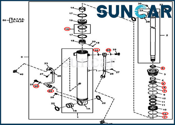 4687559 Boom Cylinder Seal Kit Perbaikan Kit Penggantian Untuk John Deere 60D