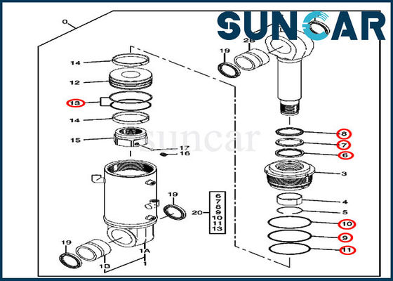 4465736 Blade Cylinder Seal Kit Cocok dengan Kit Perbaikan Hidrolik John Deere 80C