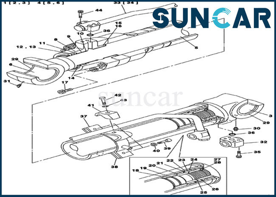 Kit Penyegelan Silinder Boom LZ00453 KASUS CX135SR Kit Segel Perbaikan Hidraulik