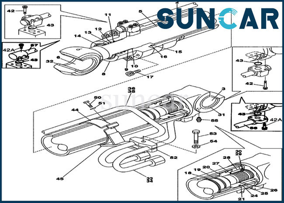 LZ00445 Cylinder Seal Kit Kit Perbaikan Boom Cocok untuk CX210N CX210LR Bagian Penyegelan