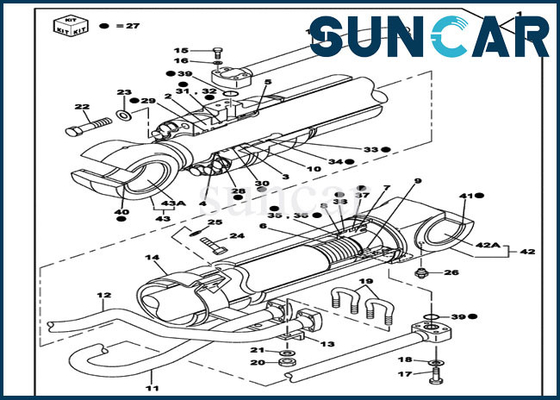 LZ007300 Boom Repair Seal Kit Kit Silinder Hidraulik Cocok dengan CASE CX350B CX330 Parts