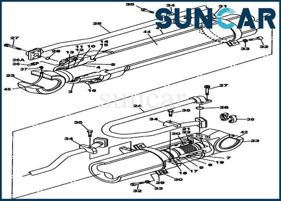 CX460 CX470B Case Oil Seal LZ008350 Arm Cylinder Service Kit Kit Pengganti