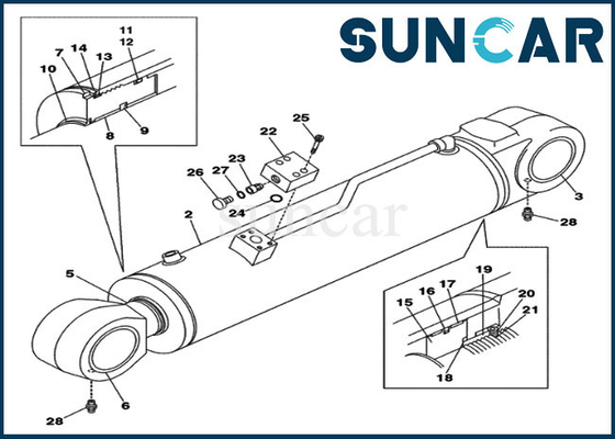 Self-detaching Counterweight LZ00463 Cylinder Seal Repair Kit Cocok dengan Case CX800 CX700