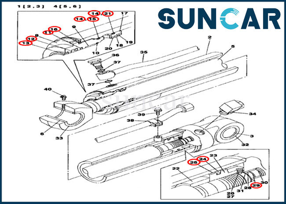 Crawler Excavator LZ00469 Standar Arm Seal Repair Kit Cocok dengan Case CX75SR CX80 Cylinder Assy