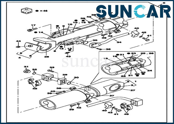 Kit Perbaikan LZ007100 Bucket Cylinder Seal Kit Cocok untuk CX800B CX800 CASE Alat Berat