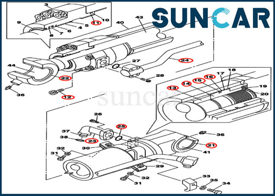 LZ008750 Bucket Cylinder Seal Kit Untuk Alat Berat CX210BLR CX130B Case
