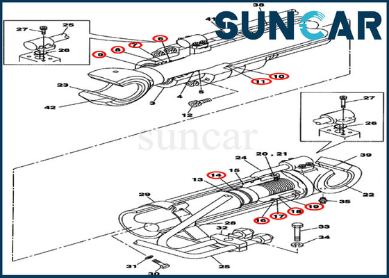 Kit Segel Minyak OEM LZ008100 Kit Penyegelan Silinder Boom Kit Penggantian CX160B CASE