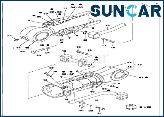 Kit Penyegelan Minyak LZ007550 Case Bucket Cylinder Repair Seal Kit Cocok untuk Excavator CX700B