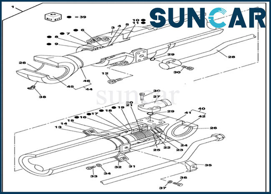 Kit Penyegelan Gayung / Lengan LZ010890 Kit Layanan Silinder Untuk Kasus CX130D LC CX130C Excavator