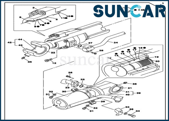 Kit Segel Perbaikan Hidrolik LZ010710 Cocok dengan Model CX130C CX130D CASE Bucket Cylinder