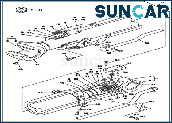 CASE Dipper/ Arm Seal Kit Kit Pengganti Silinder LZ011200 Cocok untuk Excavator CX210C LC CX210D LC