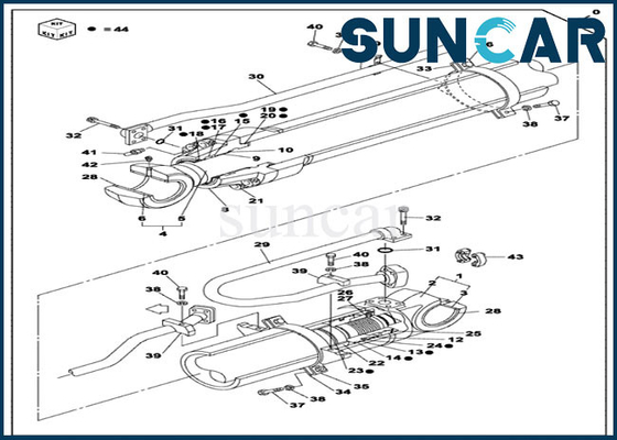 CX470C CASE OEM Parts LZ010160 Dipper Cylinder Repair Seal Kit Kit Pembuatan Ulang Hidrolik