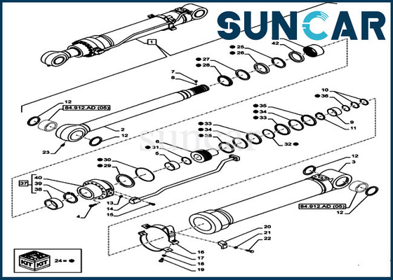 LZ013720 Arm Cylinder Seal Kit Mechanical Oil Seal Cocok untuk CX300D LC CASE Alat Berat