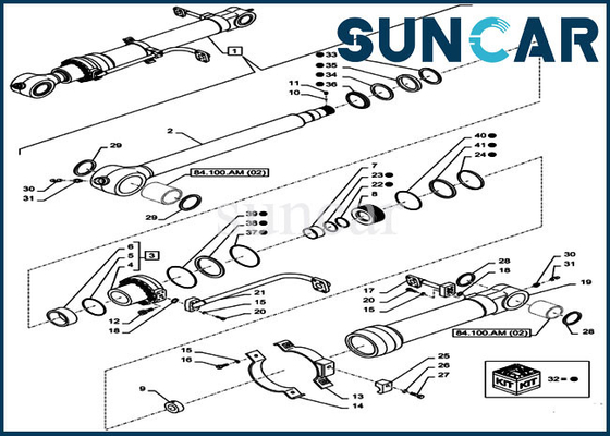 LZ012110 Bucket Cylinder Seal Kit Cocok Crawler Excavator CX350D LC Case Service Kit