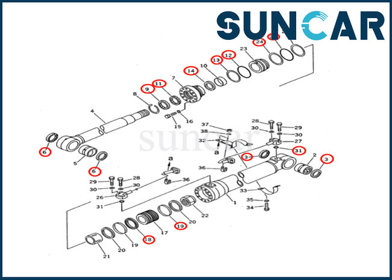 707-99-47620 7079947620 Kit Segel Silinder Boom Cocok untuk KOMATSU PC200-5 EXCAVATOR