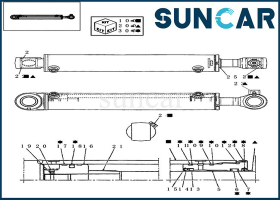 Swing Cylinder Seal Kit 72275471 Case Repair Kit Untuk CX16B Mini Crawler Excavator