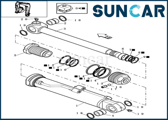 72275473 Kit Segel Silinder Bucket Cocok dengan KASUS CX16B Mini Crawler Excavator Equipment