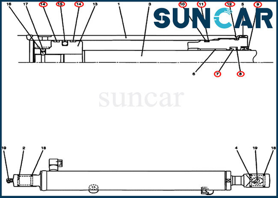 PU01V00035R300 Hidrolik Bucket Silinder Perbaikan Seal Kit Excavator CX17B Case Penggantian Kit
