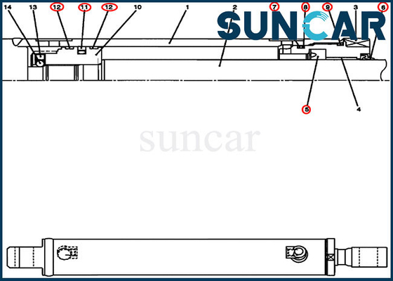 PU01V00030R100 Kit Perbaikan Silinder Perayap KASUS CX17B Kit Segel Minyak Hidrolik Excavator