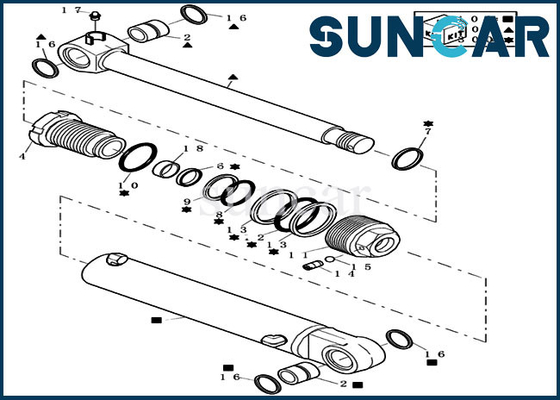 72280241 Swing/ Arm Cylinder Seal Kit Cocok dengan Case CX22B CX20B Mini Crawler Excavator