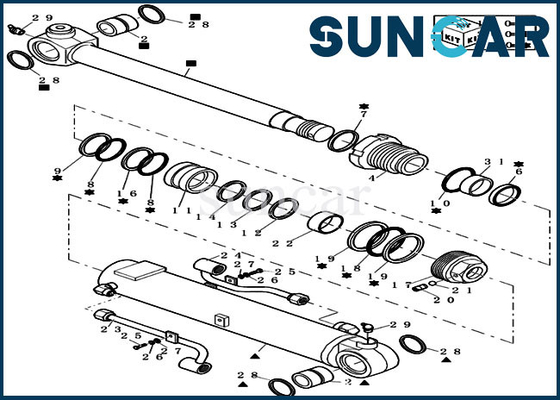 72282781 Bucket Seal Kit Case Cylinder Repair Kit Untuk CX20B CX22B Mini Crawler Excavator