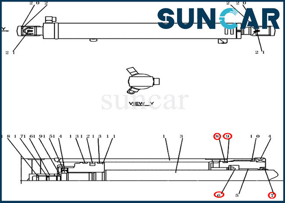 Cylinder Kits PX01V00042R300 Arm/Swing Seal Kit Cocok untuk Compact Crawler Excavator CX31B CX36B