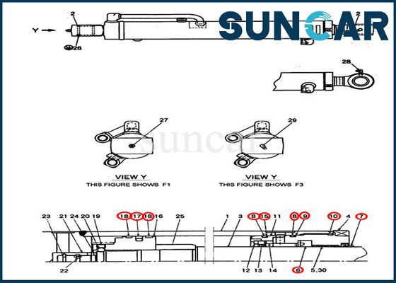 72282209 Arm Cylinder Seal Kit Untuk Mini Crawler Excavator Model CX27B CASE Peralatan Konstruksi Sealing Kit