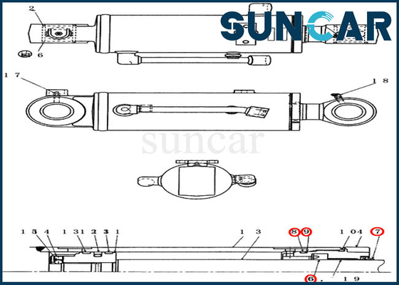 PX01V00043R300 Kit Perbaikan Segel Silinder Dozer Cocok untuk KASUS CX36B CX31B Excavator Sealing Kit