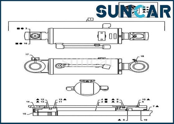 PX01V00043R200 Case Sealing Kit Dozer Cylinder Seal Kit Cocok untuk Peralatan Excavator CX36B CX31B