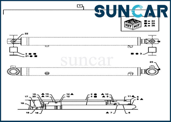 CX36B Mini Crawler Excavator LE01V00027R300 Case Kit Perbaikan Segel Lengan Hidrolik Silinder