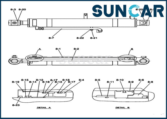 PY01V00043R400 Kit Perbaikan Segel Silinder Hidrolik CX50B Case Compact Excavator Boom Seal Kit