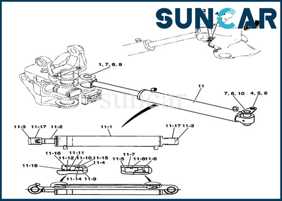 Kit Penggantian Segel PH01V00031R400 CX50B Case Crawler Excavator Swing Cylinder Kits