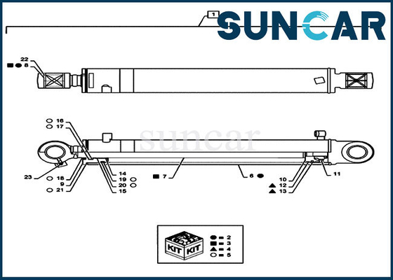 CX55B CASE PS01V00004R300 Excavator Swing Cylinder Piston Seal Kit Kit Penyegelan Perbaikan Hidrolik